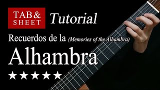 Recuerdos de la Alhambra  Guitar Lesson  TAB [upl. by Yniattirb]