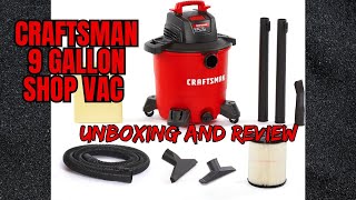 CRAFTSMAN CMXEVBE17590 9 Gallon 4 25 HP WetDry Shop Vac Review [upl. by Llerrehs]