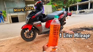 TVS Ntorq Mileage Test 2024 New Varient 1 Liter [upl. by Hammond]