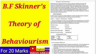 Behaviorism theory of BF Skinner [upl. by Lorine476]