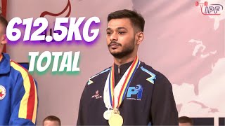 ADARSH B ATTAVAR 1st Place 6125Kg Total  59Kg Class IPF World Junior 2023 [upl. by Mellitz]