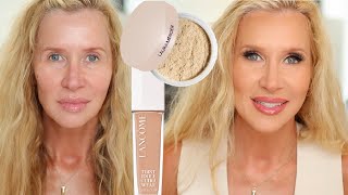 Easy Makeup Look For Women Over 45  LAURA MERCIER BLUR POWDER  LANCÔME CARE amp GLOW FOUNDATION [upl. by Alliuqet]