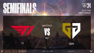 T1 vs GEN 매치 하이라이트  녹아웃 스테이지 4강  1027  2024 월드 챔피언십 [upl. by Airdnahs788]