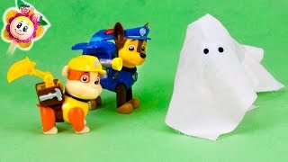 La PATRULLA CANINA y PEPPA PIG 😱 la caza del FANTASMA Marshal sonámbulo con disfraz de Halloween [upl. by Dihahs]