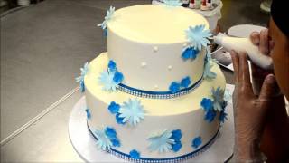 How to Decorate a two tier cake with fondant flowers [upl. by Mauldon]