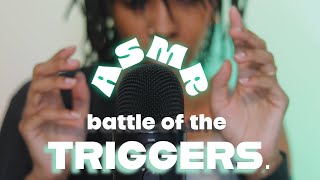 ASMR  BATTLE OF THE TRIGGERS  WHISPERING BRUSH SOUNDS ITEM TAPPING  WHICH ONE ARE YOU [upl. by Ardnassak245]