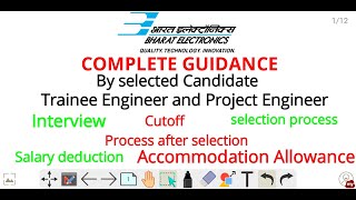 BEL Trainee Engineer Project Engineer all doubt clear and complete guidance Cutoff selection process [upl. by Kassity]