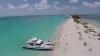 The Excellence Catamaran Tour to Barbuda Drone Footage at LOW BAY Barbuda [upl. by Schwartz]