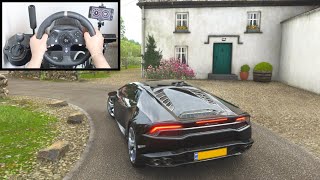 Forza Horizon 4 Lamborghini Huracan Steering Wheel  Paddle Shifter Gameplay [upl. by Yelrebma]