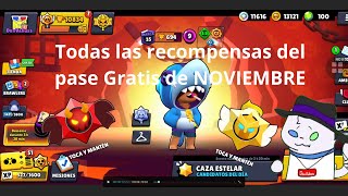 Todas las recompensas del pase Gratis de NOVIEMBRE Brawl Stars [upl. by Luna]