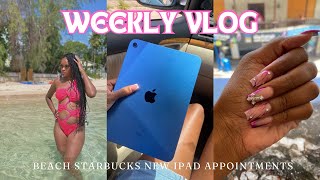 Weekly vlog unboxing new iPad beach day with the girls appointments [upl. by Twyla7]