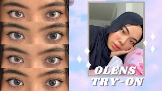 OLENS TRY ON DARK BROWN EYES  REVIEWS  Russian Velvet Secriss 3Con Spanish Circle [upl. by Eihpos]