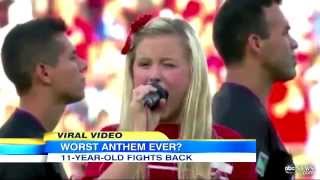 11YearOld Singer Explains Worst National Anthem Rendition [upl. by Norit]