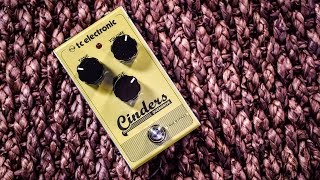 TC Electronic CINDERS Overdrive  in depth demo with different amps [upl. by Dnomsed]