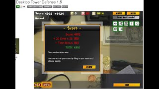 Desktop Tower Defense v1 5 Armor Games Normal 20 lives left Score 6616 sped up [upl. by Selfridge]