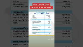 RENTA DE 5TA CATEGORIA EN EL PERÚ contabilidad emprendimiento sunarp [upl. by Ybrik]