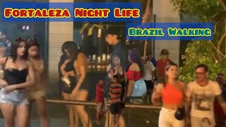 Brazil Fortaleza Nightlife Walking [upl. by Ellenahc]