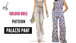 Palazzo pant tutorial  The Golden Rule Pattern  Lutterloh pattern system  DIY how to sew pant [upl. by Ttennaej296]