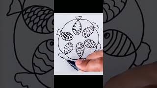 How to draw a fish  Easy fish pond drawing  Drawing hacks for beginners  Drawing lessons for kids [upl. by Yborian]