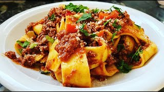 PAPPARDELLE AL CINGHIALE wild boar ragù original recipe from Tuscany [upl. by Adnaloj]