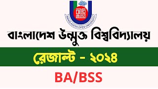 BOU BABSS Result 2024 How To Check Bangladesh Open University BABSS Result 2024 [upl. by Oppen856]