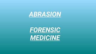 Abrasion  forensic medicine [upl. by Teilo]