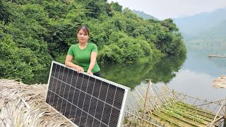 The girl bought solar panels and installed them on the farm in a bamboo house floating on the water [upl. by Bel159]