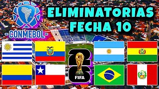 Calendario Fecha 10 Eliminatorias Sudamericana  Mundial 2026 [upl. by Belda]