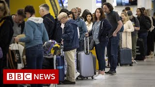 Holidaymakers facing travel disruption as flights cancelled at UK airports – BBC News [upl. by Anirak38]