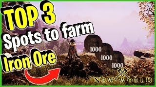 Top 3 places To Farm Iron Ore  New World MMO [upl. by Aimat137]