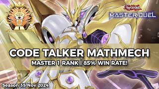 85 Win Rate Master 1 Rank Code Talker Mathmech Deck Nov 2024  YuGiOh Master Duel [upl. by Aneger]