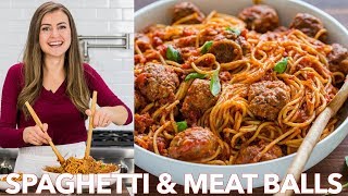 How To Make Spaghetti and Meatballs Recipe  Homemade Marinara Sauce [upl. by Ilrebmik]