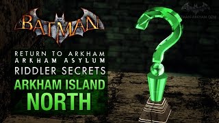 Batman Return to Arkham Asylum  Riddlers Challenge  Arkham Island North All Collectibles [upl. by Tomasine]