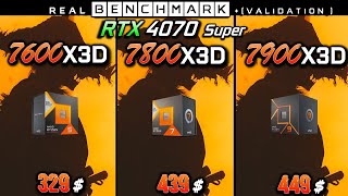 Ryzen 5 7600X3D vs 7 7800X3D vs 9 7900X3D  Test in 8 Games  1440p  RTX 4070 Super [upl. by Ramak]