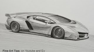 How to Draw a Lamborghini Veneno [upl. by Efthim]