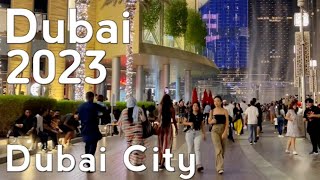 Dubai Burj Khalifa Night City Center Walking Tour 4K  United Arab Emirates 🇦🇪 [upl. by Kresic]