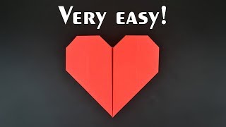 Easiest Origami Heart Ever  Tutorial in English BR [upl. by Ahsille]