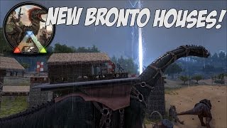 EPIC NEW BRONTO PLATFORM SADDLES  MOVING HOUSES in Ark Survival Evolved [upl. by Frants]