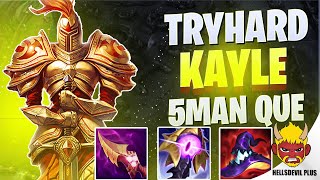 Full Build Kayle Ft Darkbreaker vs 5 Man Que Wild Rift HellsDevil Plus Gameplay [upl. by Islehc892]