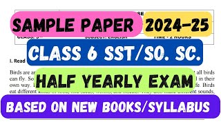 CLASS 6 SST HALF YEARLY EXAM QUESTION PAPER 202425  halfyearlyquestionpaper class6sst kvs [upl. by Llednik292]