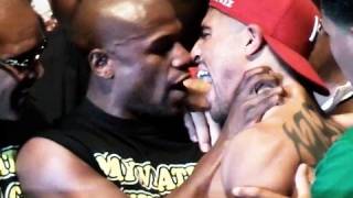 Floyd Mayweather Jr vs Victor Ortiz The WEIGH IN  FIGHTFANCOM [upl. by Notsruht397]