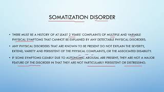 Somatization disorder and Somatoform disorders [upl. by Dall]