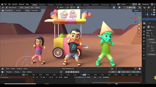 Blender 3D Animation Ice cream yummy [upl. by Fradin649]