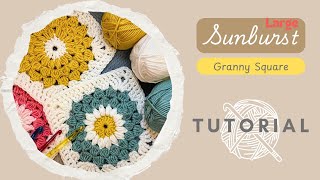 Easy Sunburst Granny Square tutorial  Crochet for beginners  How to crochet stepbystep [upl. by Zohar]