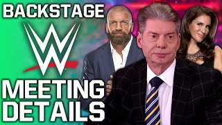 Backstage WWE Staff Meeting Details Following Vince McMahons Return Two Directors Resign [upl. by Ardnuahs22]