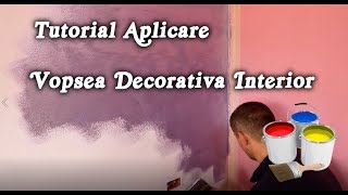 Tutorial aplicare vopsea decorativa pentru interior pas cu pas cu pensula [upl. by Griffin]