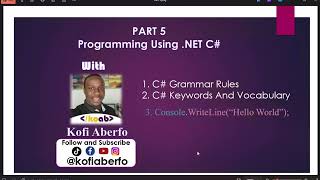 Part 5 Kofi Aberfo Printing Hello World In C [upl. by Shantee]