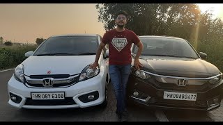 COMPARISON BETWEEN OLD HONDA AMAZE AND NEW HONDA AMAZE SEDAN CLASS CAR [upl. by Adnofal]