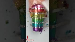 Color Mirror Design Nail short nailsart beauty acrylicnails relaxing satisfying [upl. by Lovmilla]