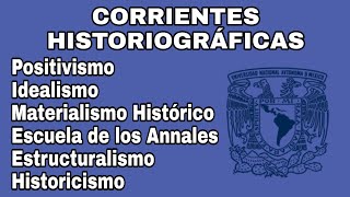 Corrientes historiográficas  Corrientes de interpretación del conocimiento histórico  UNAM [upl. by Allenaj791]